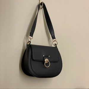 Badgley Mischka Top Handle Saddle Bag in Black